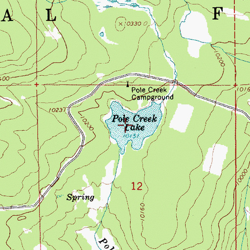 Topographic Map of Pole Creek Lake, UT