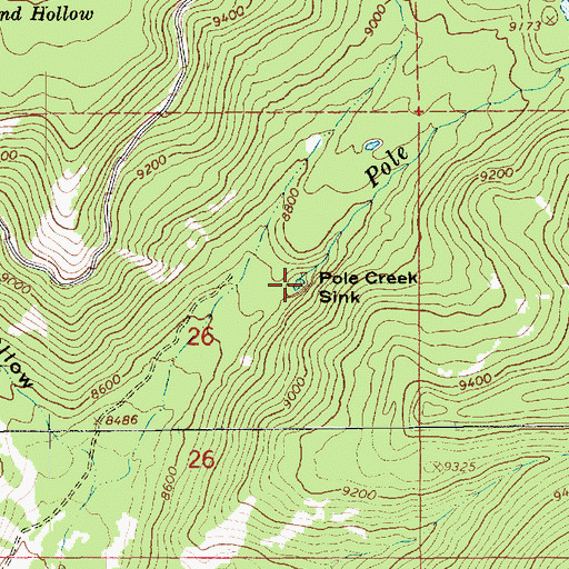 Topographic Map of Pole Creek Sink, UT
