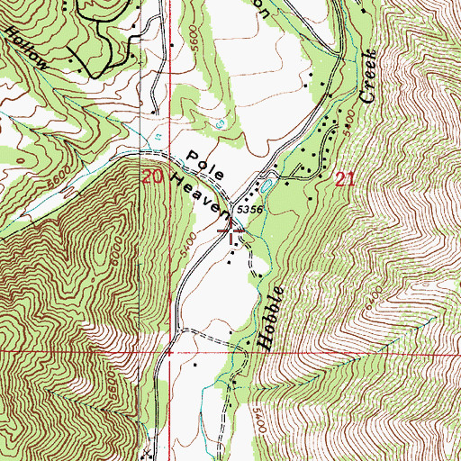 Topographic Map of Pole Heaven, UT