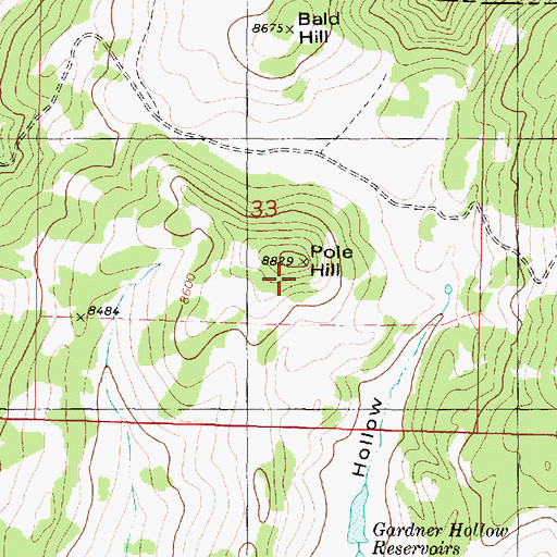 Topographic Map of Pole Hill, UT