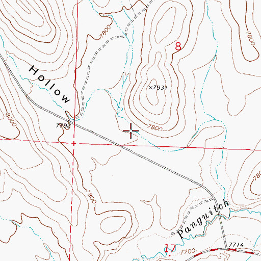 Topographic Map of Pole Hollow, UT