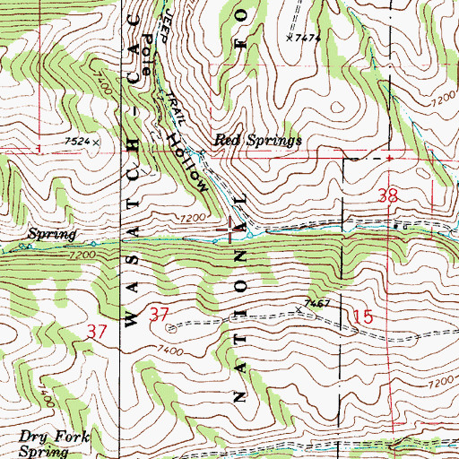 Topographic Map of Pole Hollow, UT