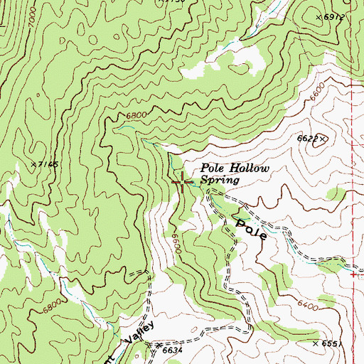 Topographic Map of Pole Hollow Spring, UT