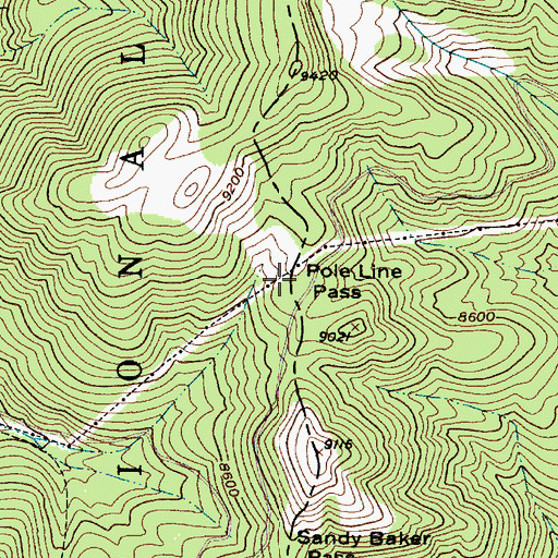 Topographic Map of Pole Line Pass, UT