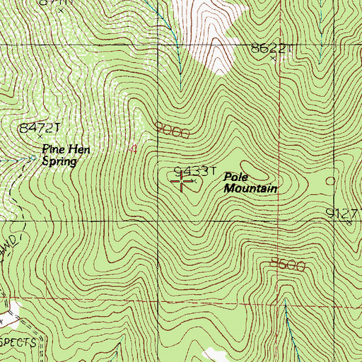 Topographic Map of Pole Mountain, UT