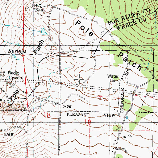 Topographic Map of Pole Patch, UT