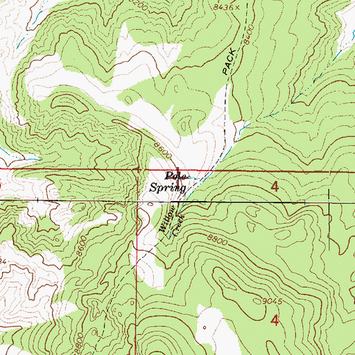 Topographic Map of Pole Spring, UT