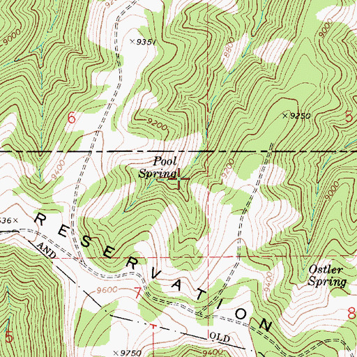 Topographic Map of Pool Spring, UT