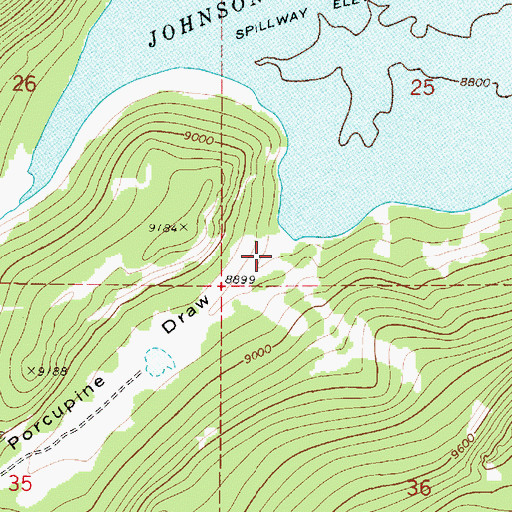 Topographic Map of Porcupine Draw, UT