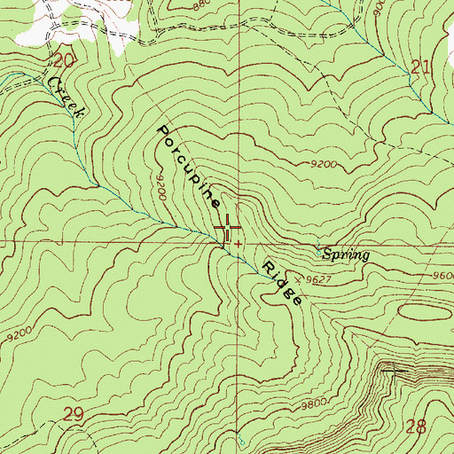 Topographic Map of Porcupine Ridge, UT