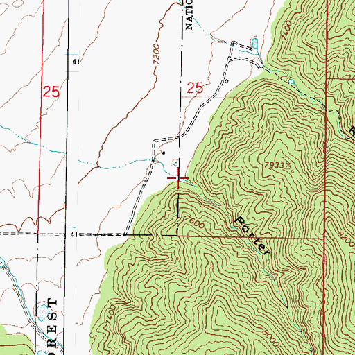 Topographic Map of Porter Canyon, UT