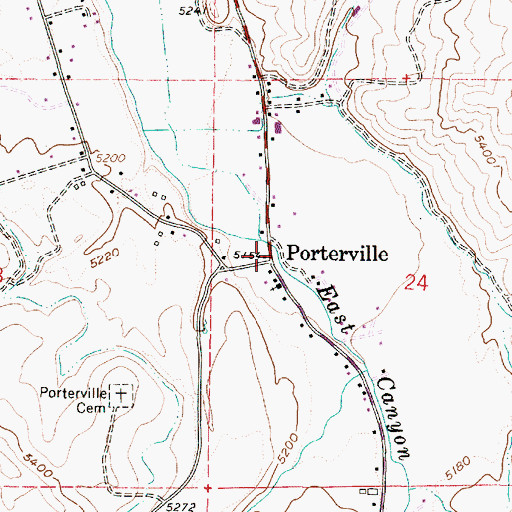 Topographic Map of Porterville, UT