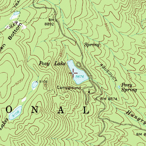 Topographic Map of Posy Lake, UT
