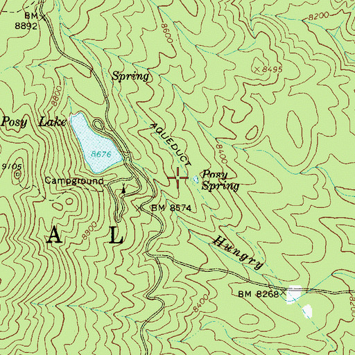 Topographic Map of Posy Spring, UT