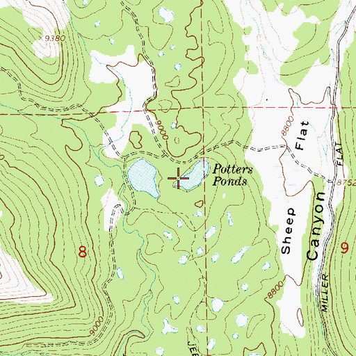 Topographic Map of Potters Ponds, UT
