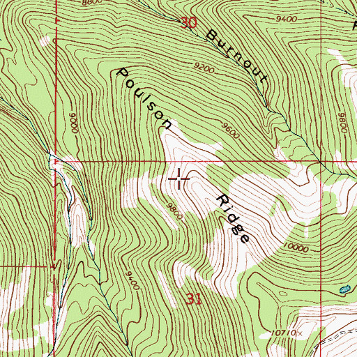 Topographic Map of Poulson Ridge, UT