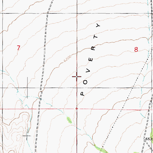Topographic Map of Poverty Flat, UT