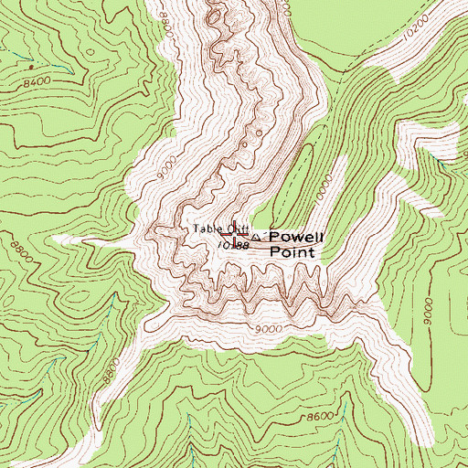 Topographic Map of Powell Point, UT
