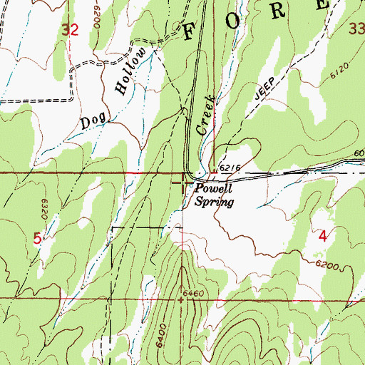 Topographic Map of Powell Spring, UT