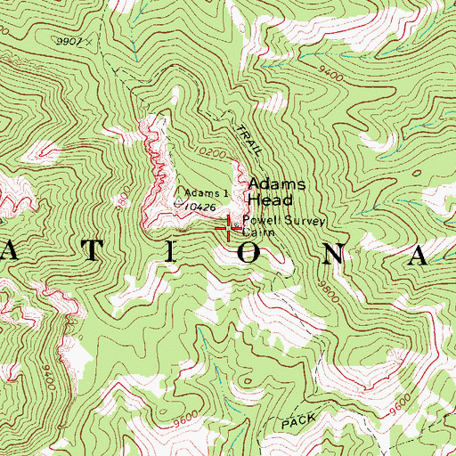 Topographic Map of Powell Survey Cairn, UT