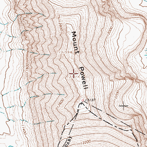 Topographic Map of Mount Powell, UT