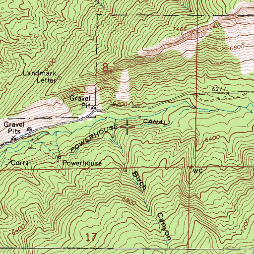 Topographic Map of Power House Canal, UT