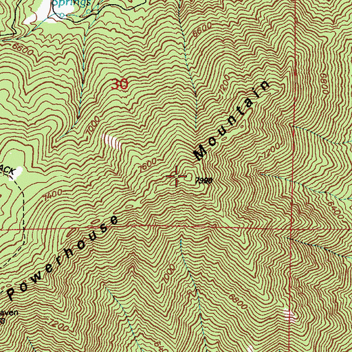 Topographic Map of Powerhouse Mountain, UT