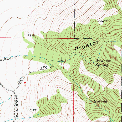 Topographic Map of Praetor Canyon, UT