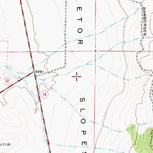 Topographic Map of Praetor Slopes, UT