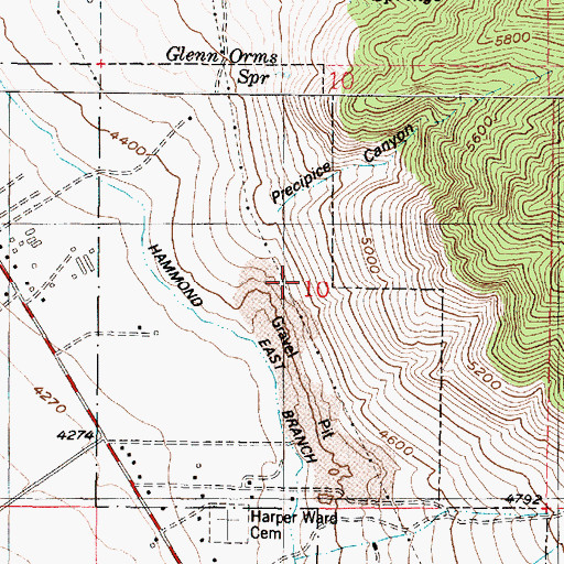 Topographic Map of Precipice Canyon, UT