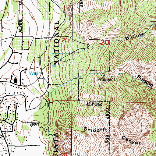 Topographic Map of Preston Canyon, UT