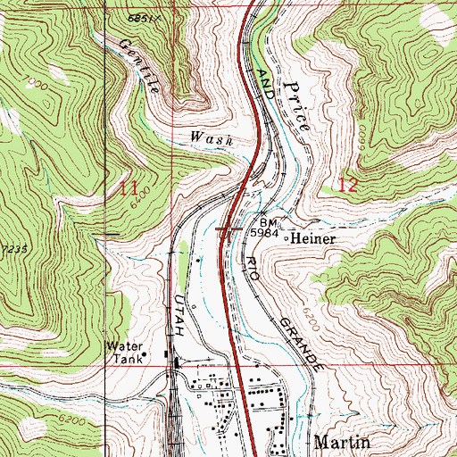 Topographic Map of Price Canyon, UT