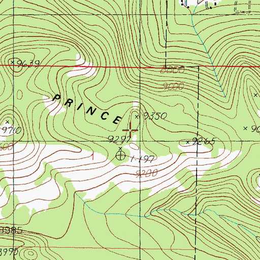 Topographic Map of Prince Mountain, UT