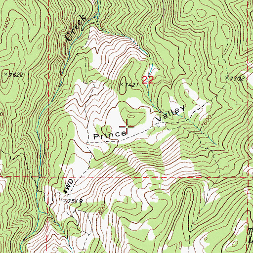 Topographic Map of Prince Valley, UT