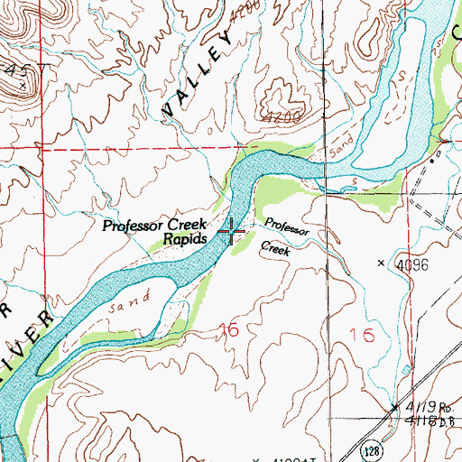 Topographic Map of Professor Creek, UT