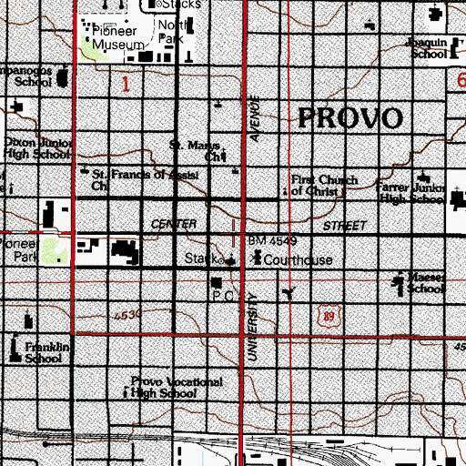 Topographic Map of Provo, UT
