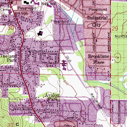 Topographic Map of Pittman Junior High School, AL