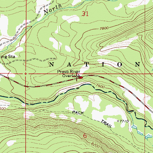 Topographic Map of Provo River Overlook, UT