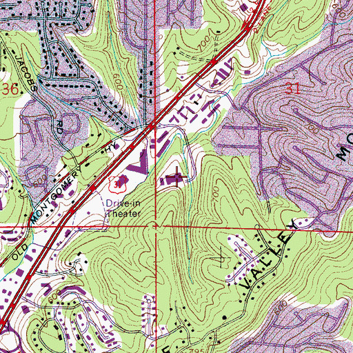 Topographic Map of Pizitz Middle School, AL