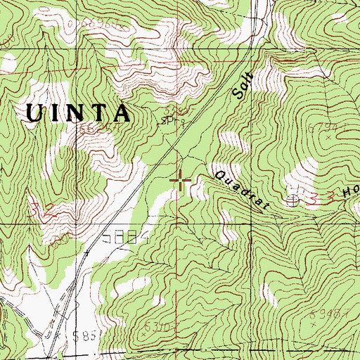 Topographic Map of Quadrat Hollow, UT