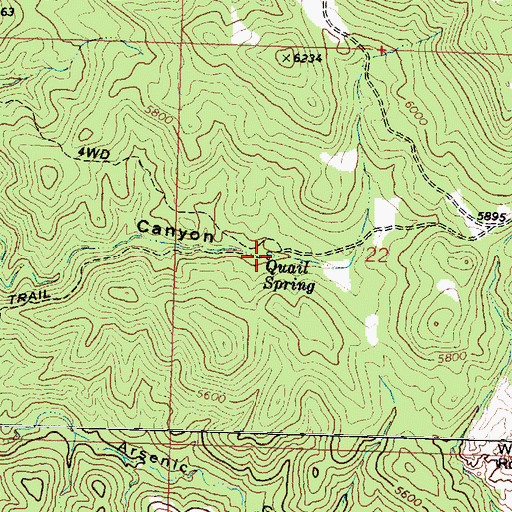 Topographic Map of Quail Spring, UT