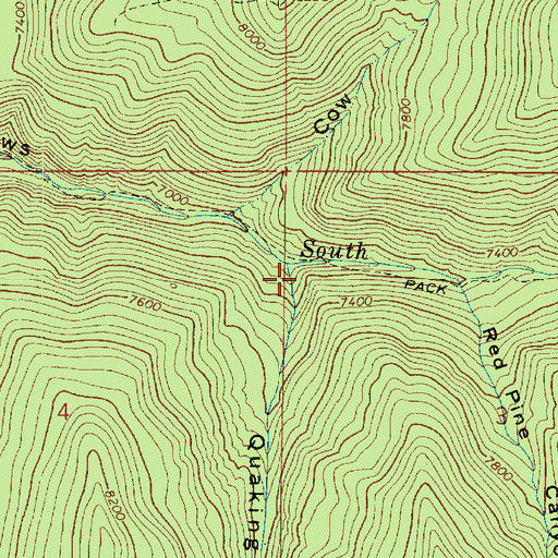 Topographic Map of Quaking Asp Hollow, UT
