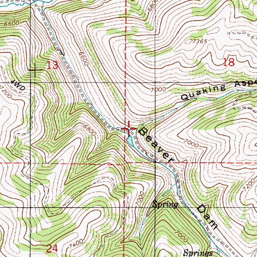 Topographic Map of Quaking Aspen Hollow, UT