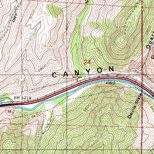 Topographic Map of Quarry Cottonwood Creek, UT