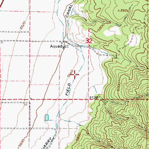 Topographic Map of Quarry Field Canal, UT