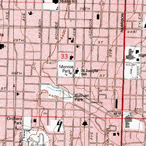 Topographic Map of Saint Joseph Catholic School - Elementary School, UT