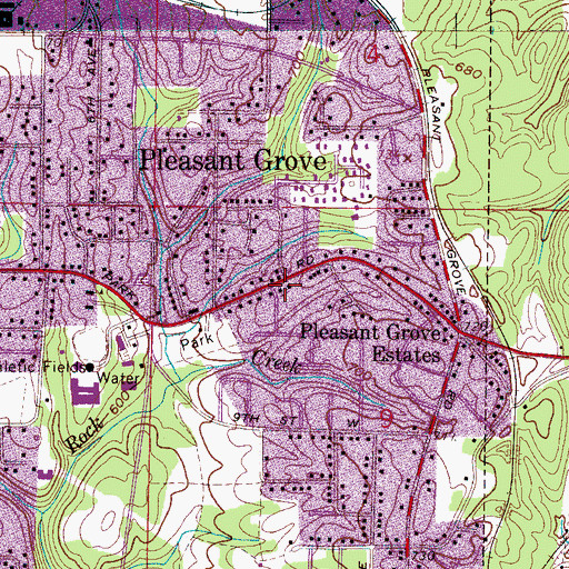 Topographic Map of Pleasant Grove Church of Christ, AL