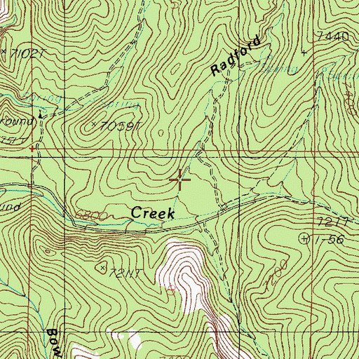 Topographic Map of Radford Canyon, UT