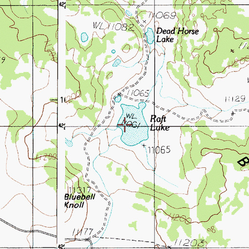 Topographic Map of Raft Lake, UT