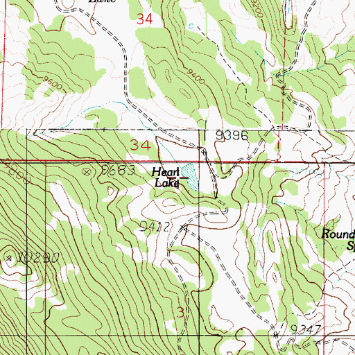 Topographic Map of Heart Lake, UT
